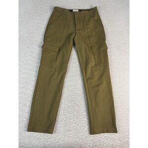 Anthropologie Essential Slim Cargo Pants Womens 4 Green Twill Stretch Casual